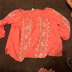 Women’s Charter club XL off the shoulder embroidered top